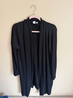 GAP Black Open-Front Longline Cardigan